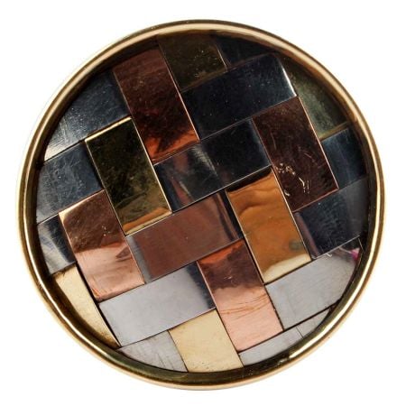 Silver Round Metal And Wood Wine Stopper